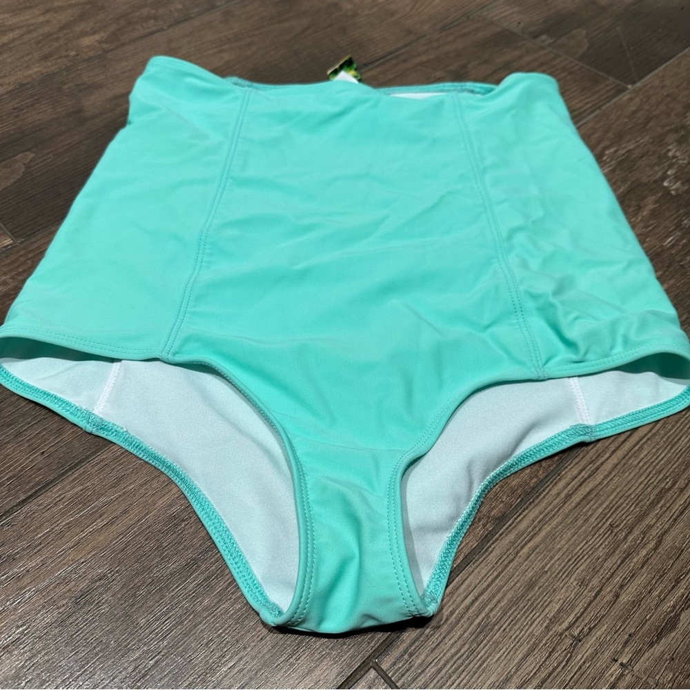 Kortni Jeane‎ High Waisted Swim Bottom Aqua Size S